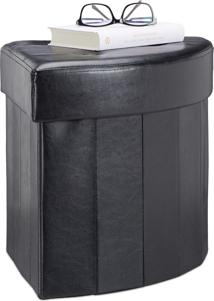 Relaxdays Hocker eckig, faltbarer Polsterhocker mit Produktbild 