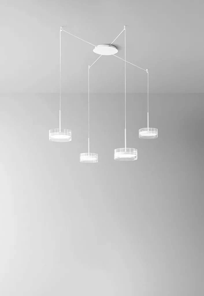 Suspension LED 56W Blanc Mat 4480lm, Luminaire Intérieur Grand Format