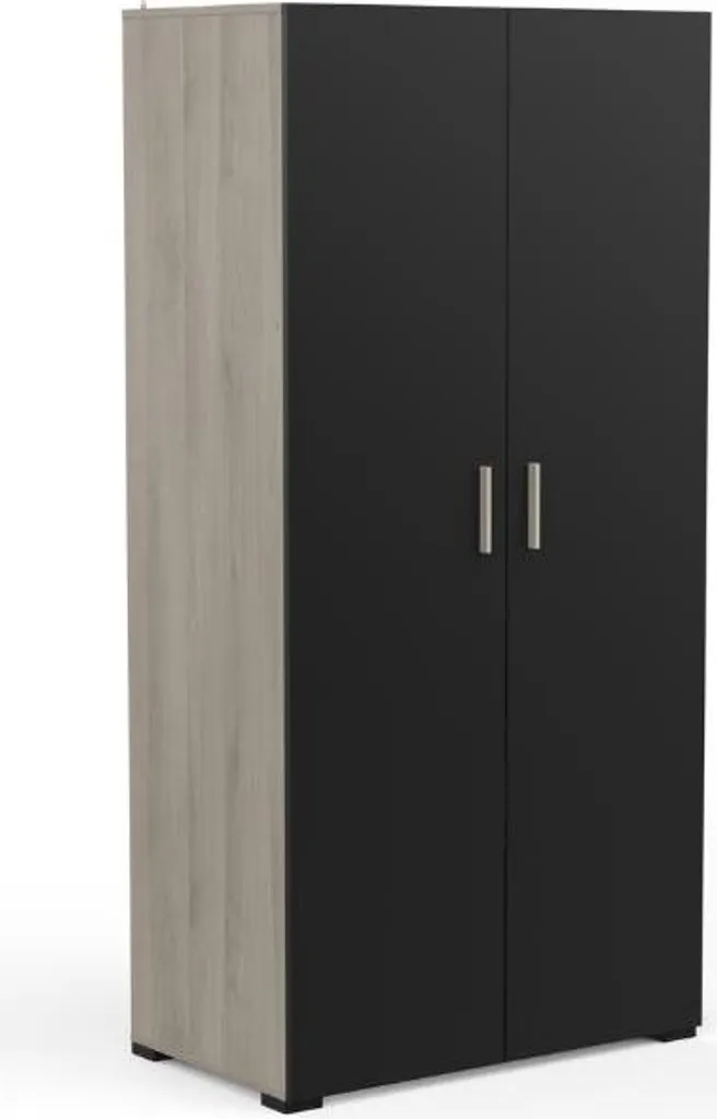 Armoire dressing Liva gain de place 2 portes pour petite chambre - Bois