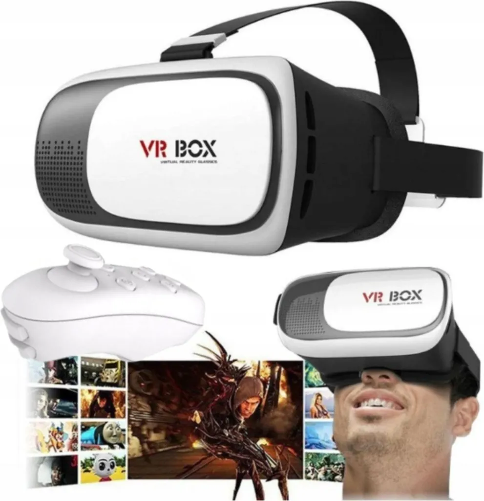 Casque Réalité Virtuelle Smartphone et Manette Gaming Universelle Noire