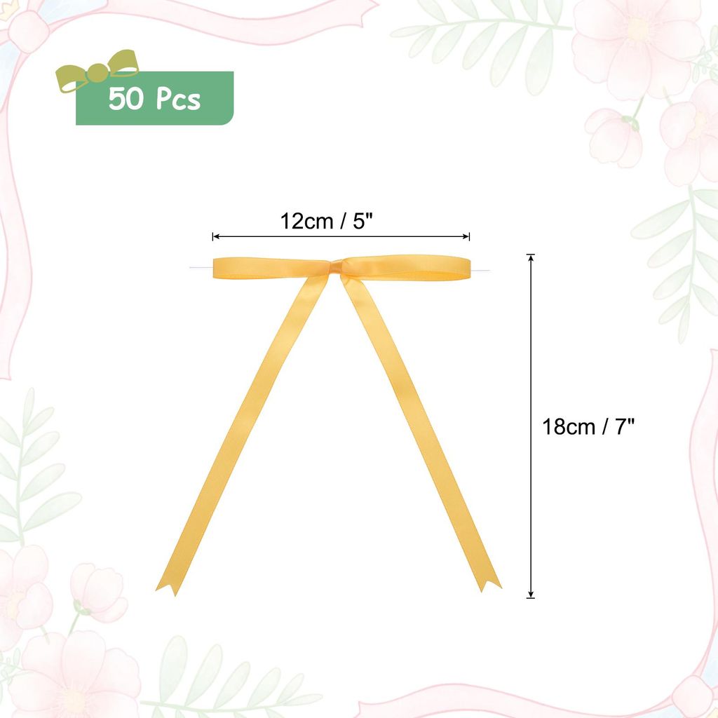 50 Stš¹ck 5x7" Twist Tie Schleifen Satinband Schleifen Verpackungsschleifen fš¹r Bastelarbeiten DIY N?hen Hochzeit Dekor Geburtstagsfeier Treat...