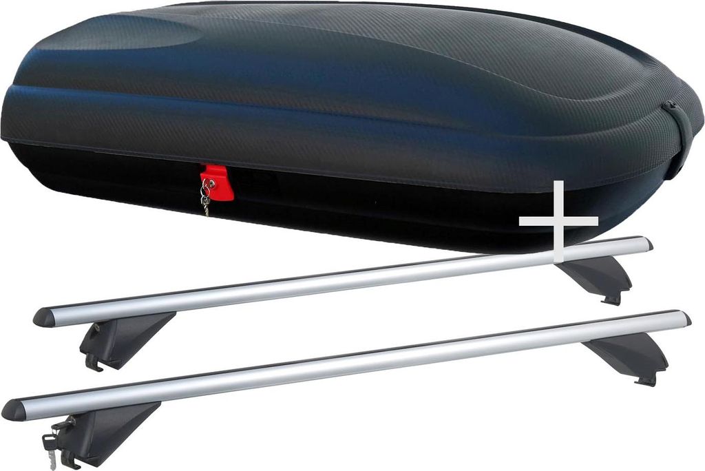 Dachbox VDPBA320 320 Liter carbonlook abschließbar + Dachträger VDPR003 kompatibel mit Bmw Serie 3 (G21) Touring 5 Türer ab 2019