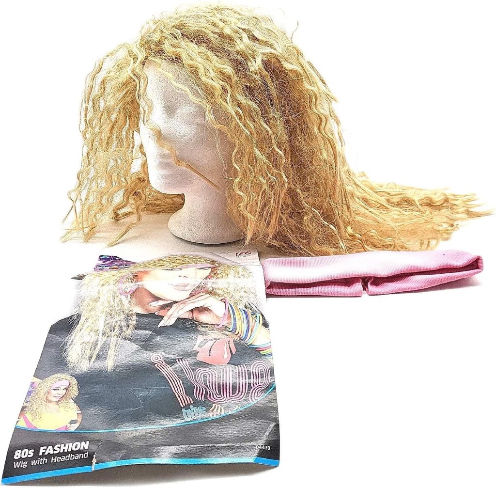 80er Jahre Fashion Perücke in blond mit Haarband Produktbild 3