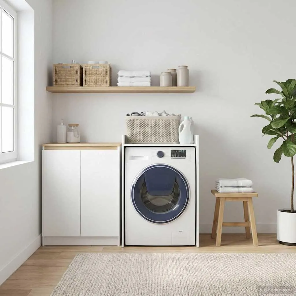 vidaXL Mobile lavatrice bianco 67,5 x 62 x 97 cm Materiale ligneo - 3
