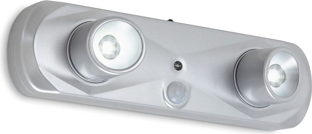 BRILONER TERYA LED Nachtlicht, Bewegungsmelder, Batteriebetrieben, Reichweite 3m, silberfarbig, 18,6 x 5,1 x 5,5 cm