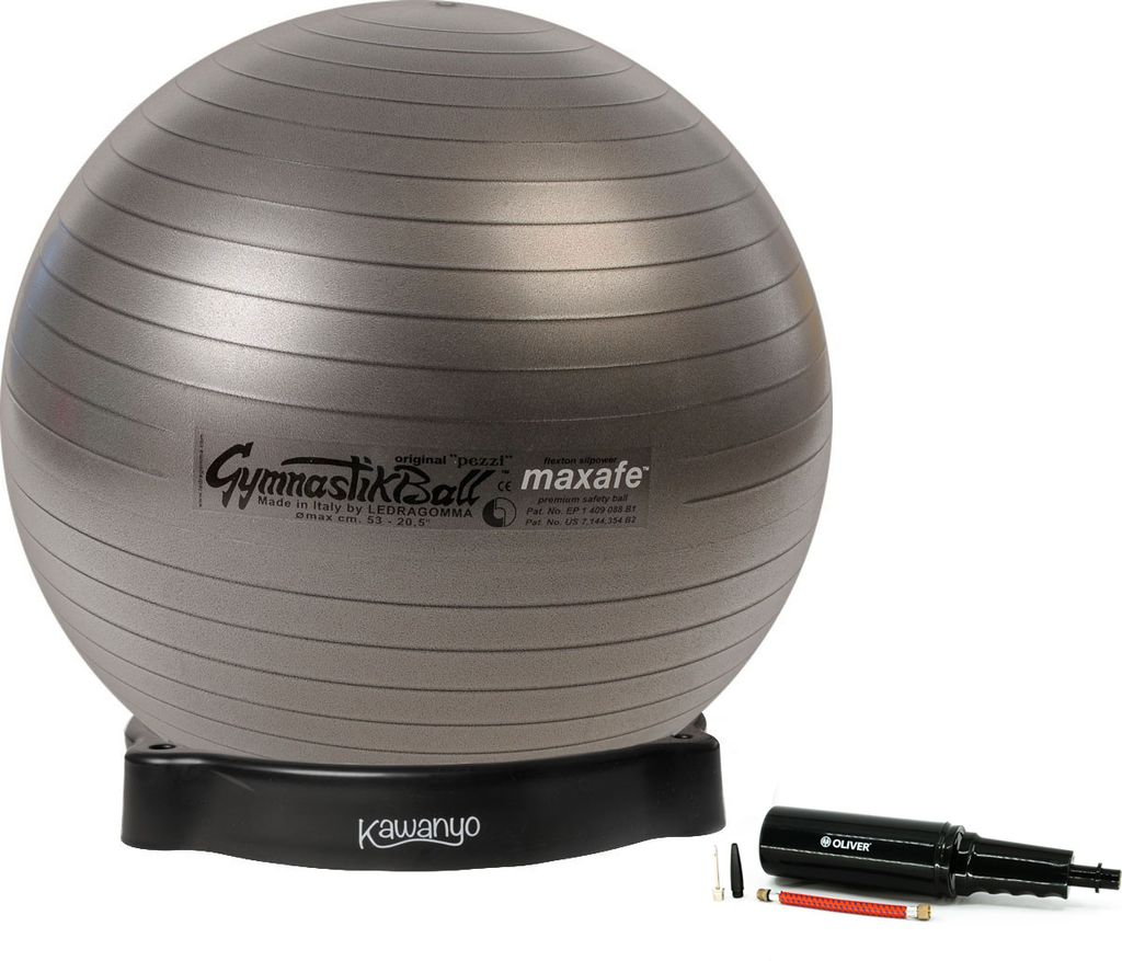 Original Pezzi Gymnastikball MAXAFE m. Ballschale u. Pumpe - anthrazit
