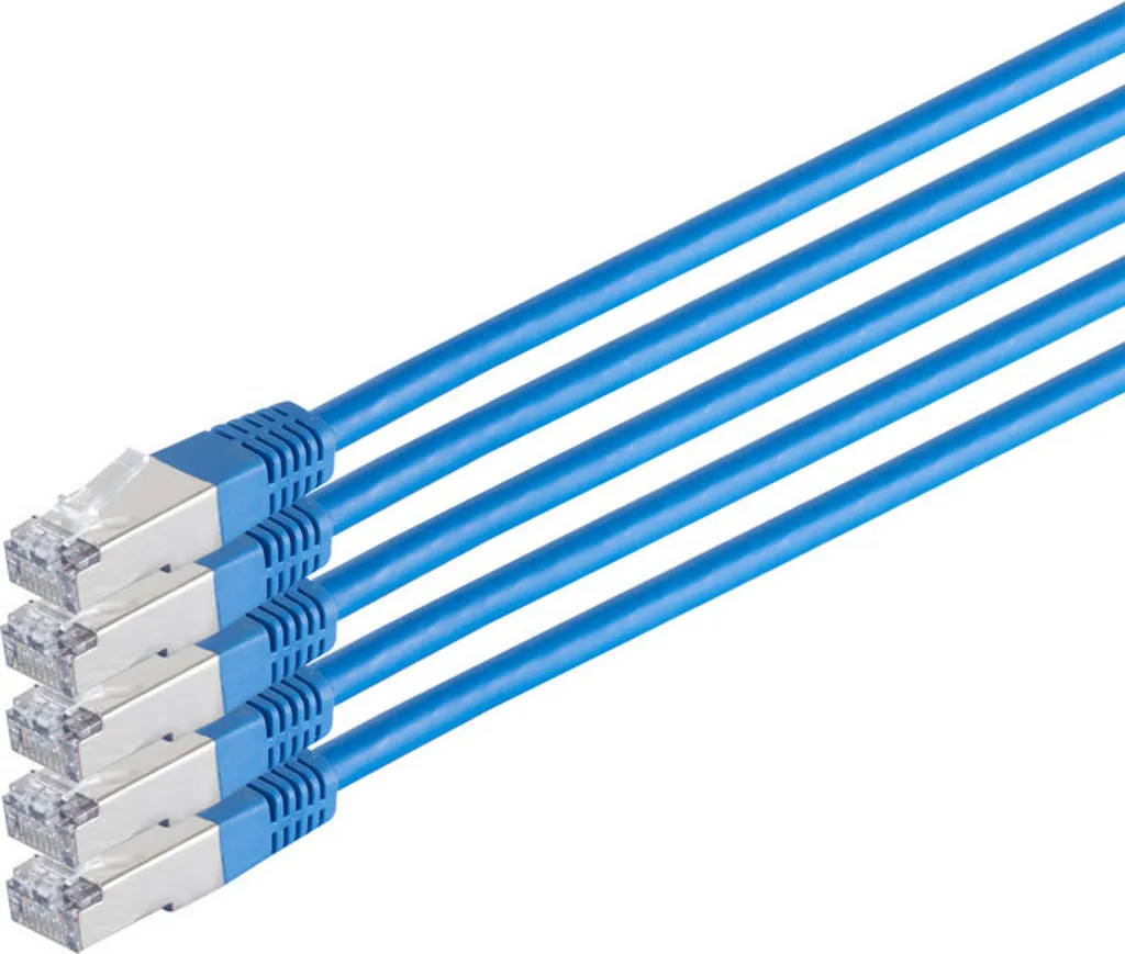 Cavo patch cat 6 S/FTP PIMF HF VE5 blu 0,5 m
