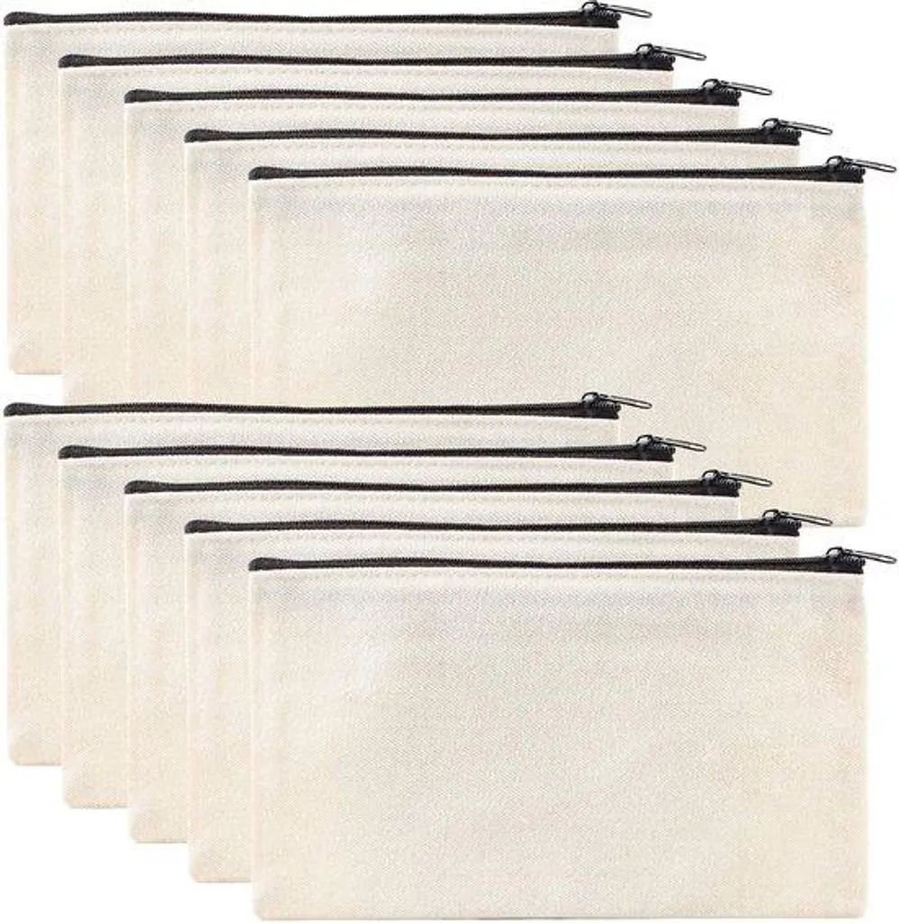 Pochettes en Toile Polyvalentes Grises avec Fermeture Éclair Robuste