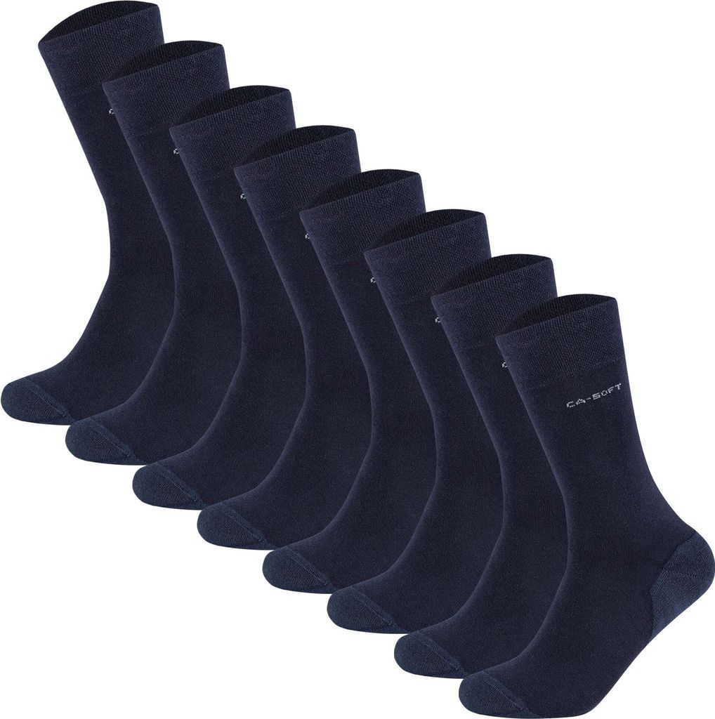 Camano Uni Socken - Walk Socks, einfarbig, 8er Pack Marine 35-38