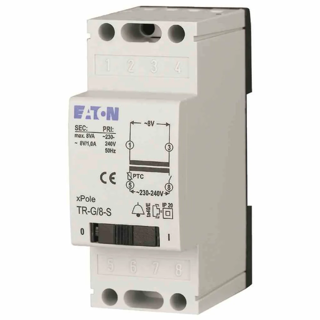 EATON Transformateur de sonnerie 230V 8V 1A - Module Rail DIN 2TE TR-G