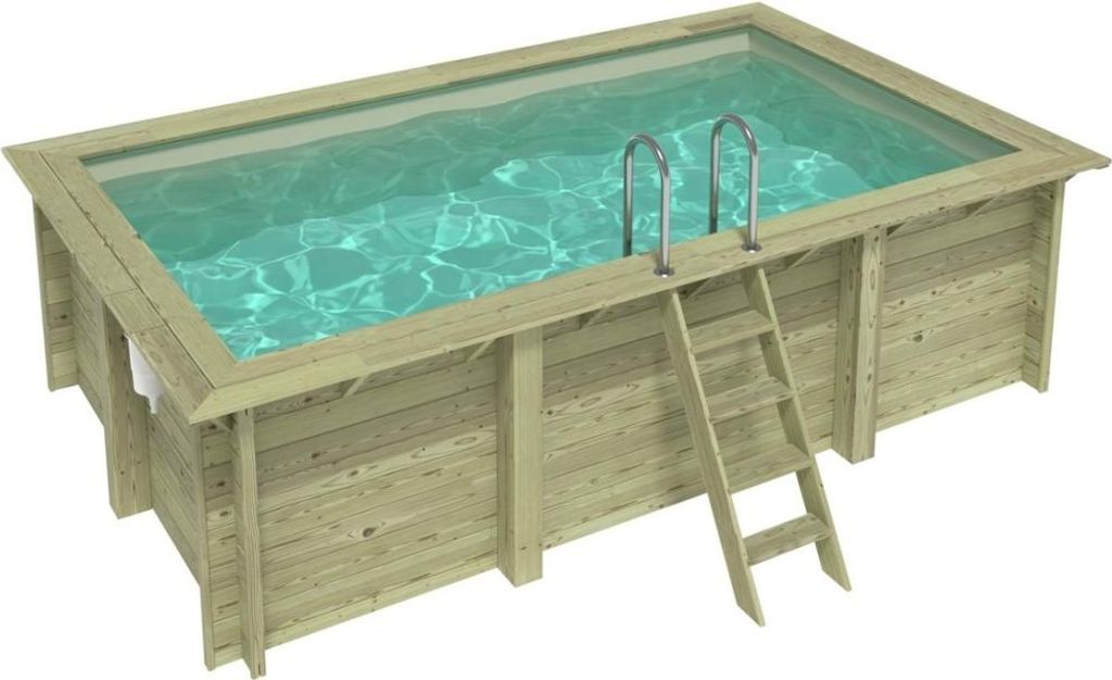 Pool AQUA 4.65 x 2.85 - H.1.24 m, sandfarben, mit Stahlprofilen zum Einbetonieren