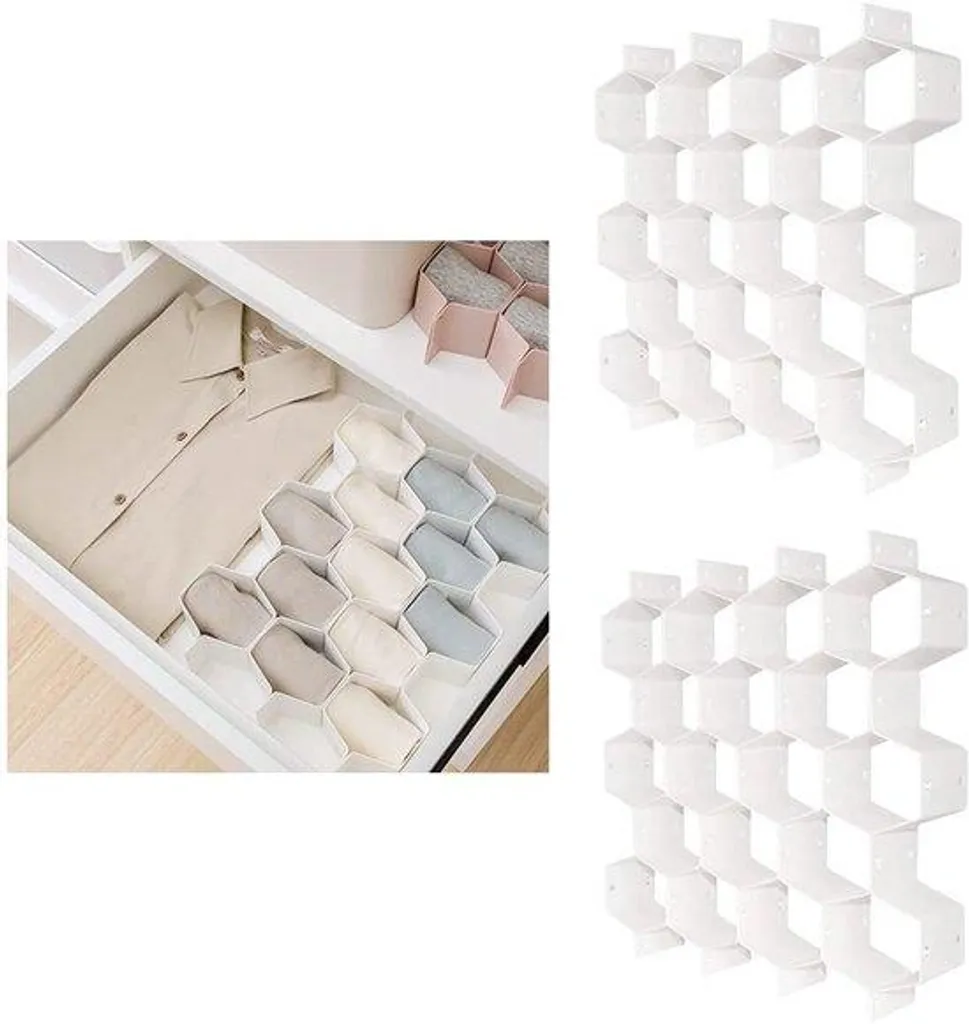 Rangement chaussures pour entrée et dressing - 18 cases blanc lot de 2