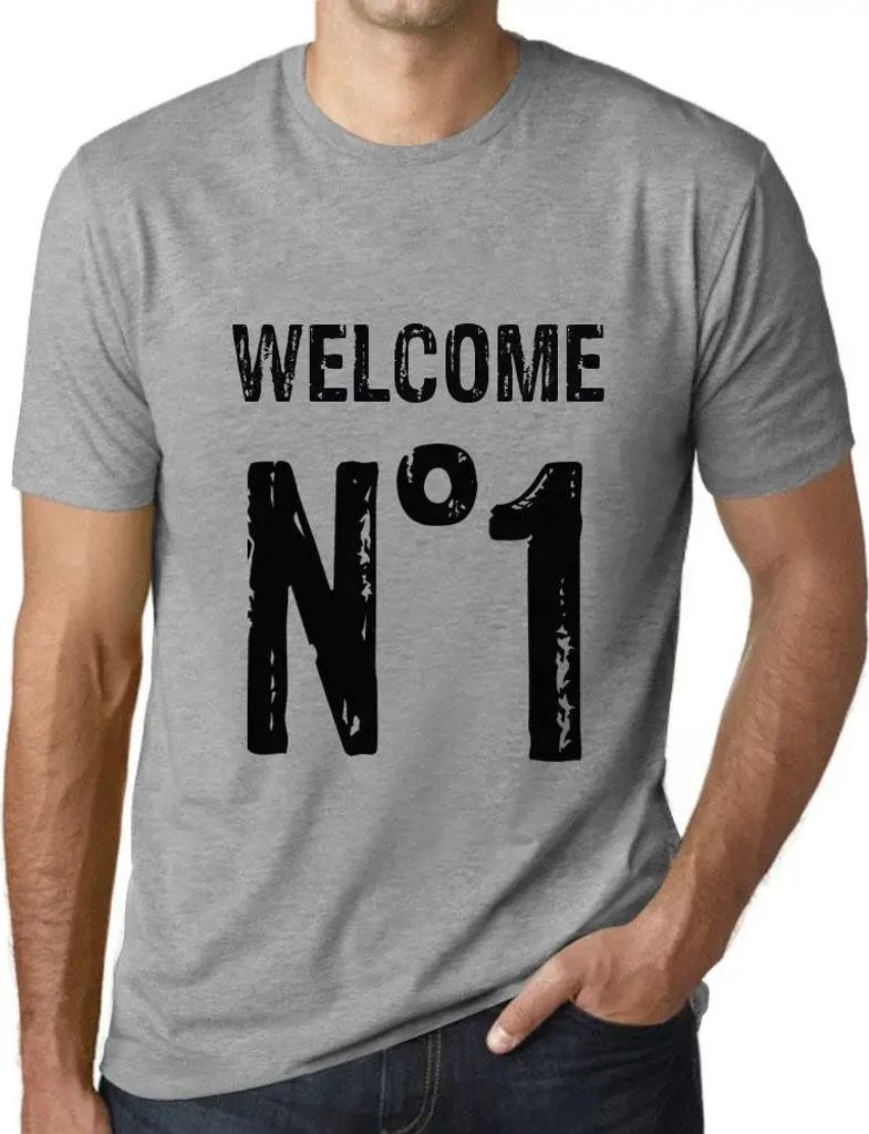 Herren Grafik T-Shirt Willkommen Nr 1 – Welcome No 1 – Öko-Verantwortlich Vintage Jahrgang Kurzarm Lustige Druck Geburtstag Geschenk Mann