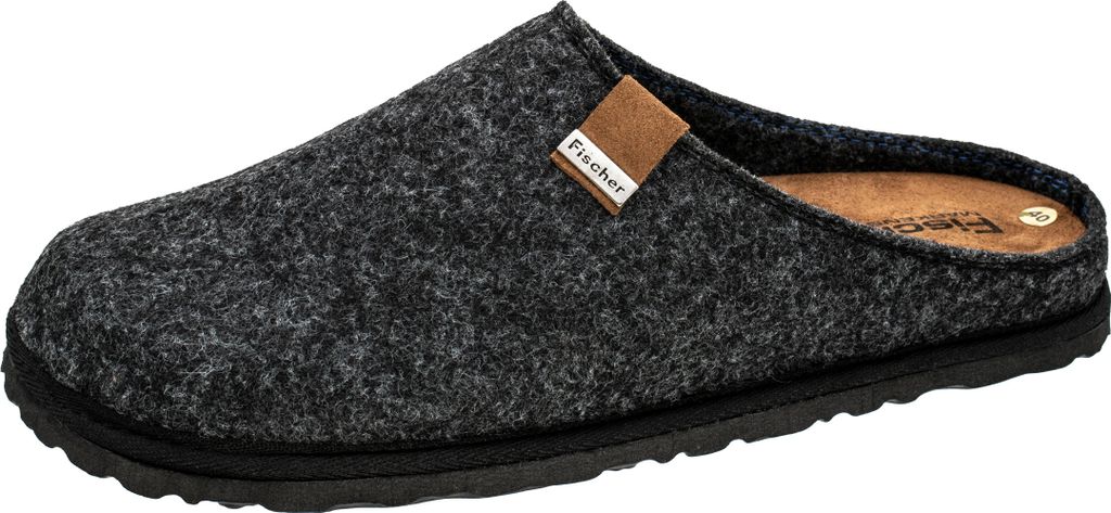 Fischer Herren Hausschuh Filz Pantoffel Leder Fußbett 0924, Produktbild 