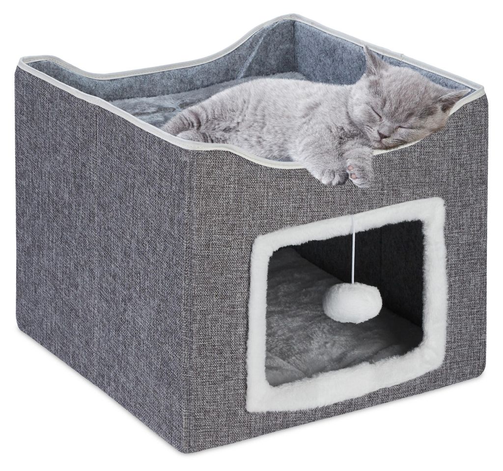 Relaxdays - Maison pour chat, H x l x P : 32 x 40 x 40 cm, Image du produit 