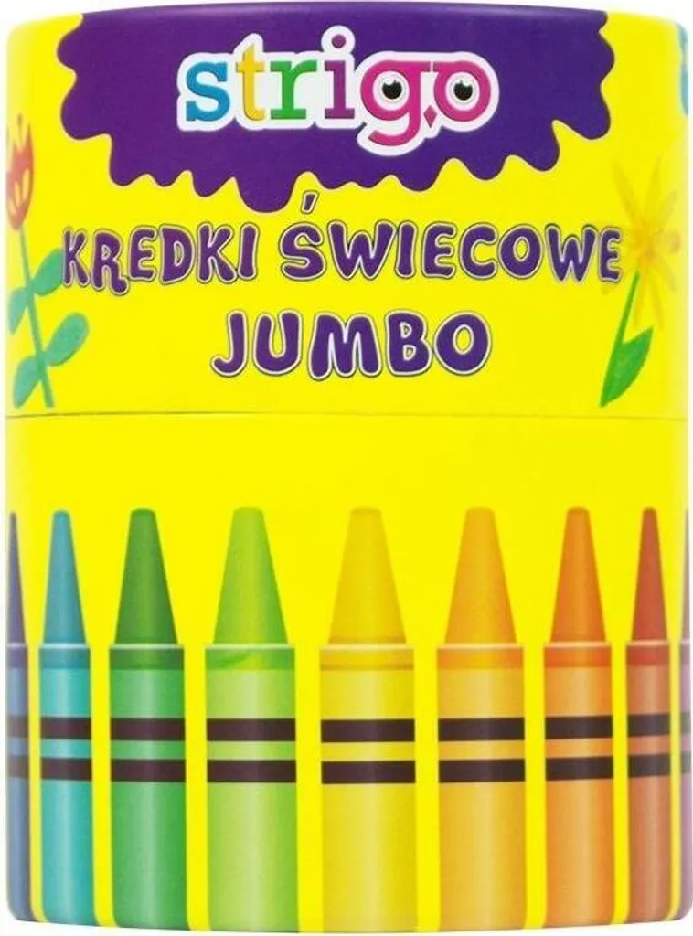 STRIGO Matite a Candela Jumbo 36 Colori - Robuste e Lavabili per Bimbi