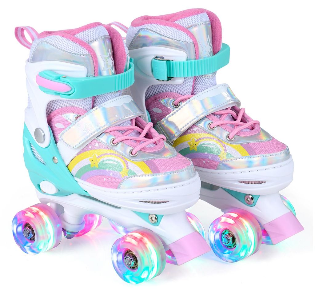 COSTWAY Rollschuhe Kinder Rainbow, 4 Größen verstellbar, Produktbild 