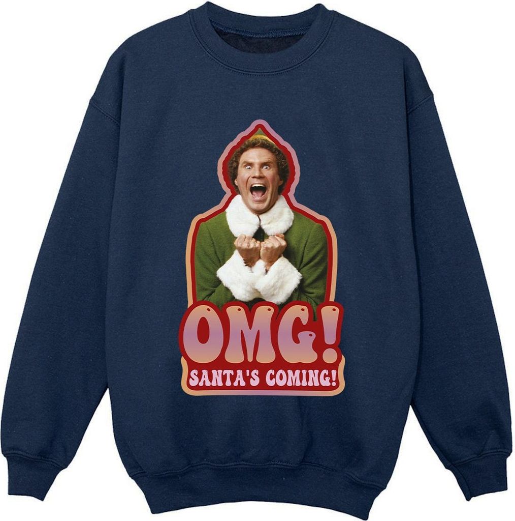 Elf - "Santa's Coming" Sweatshirt für Damen BI16741 (4XL) (Marineblau)