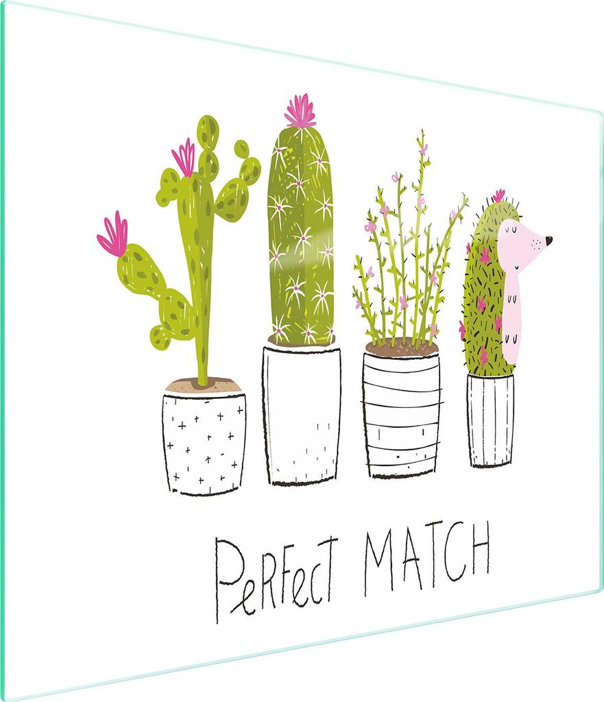 Glasschneidebrett 52x30 Kaktus