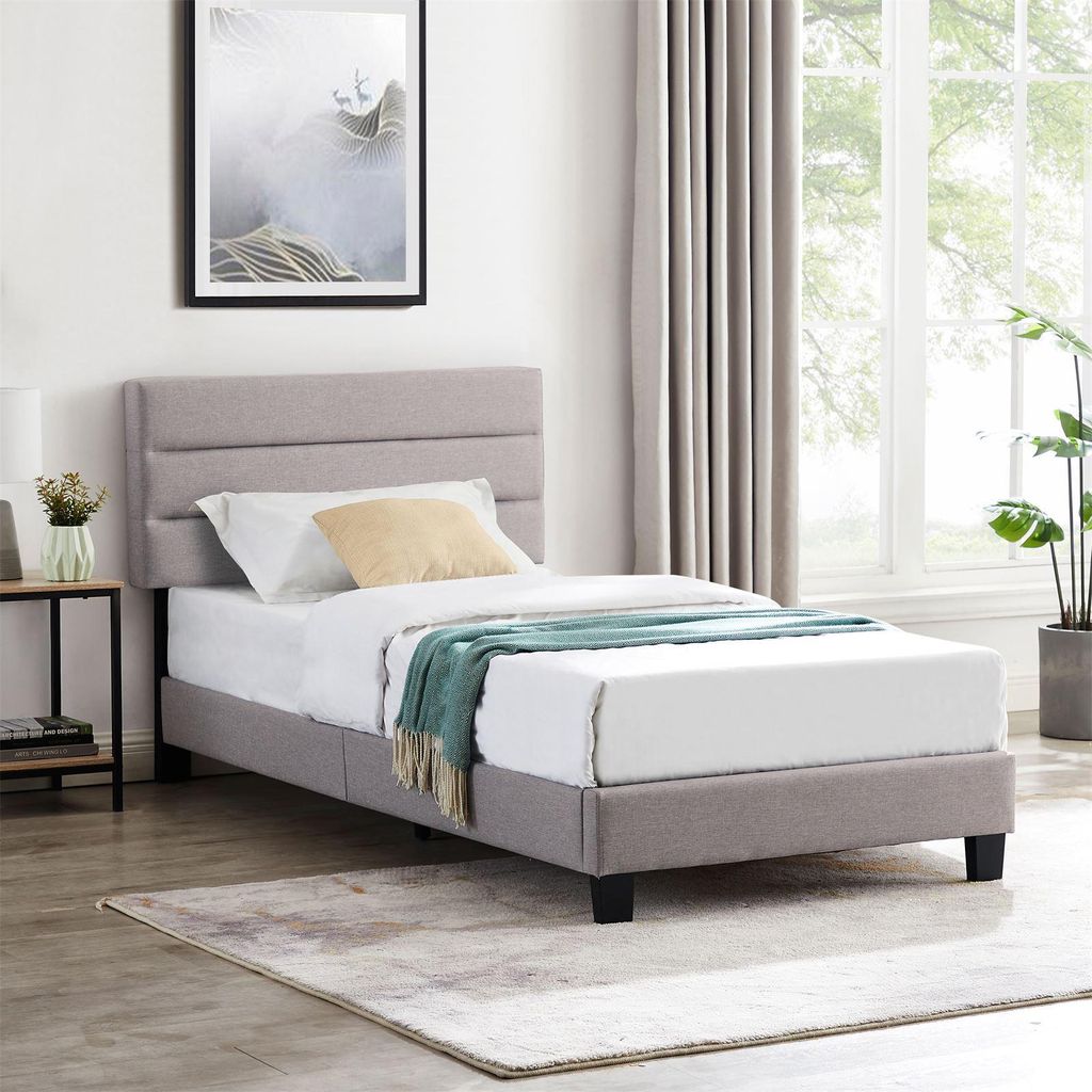 Polsterbett TUCSON 90x200 cm in grau, modernes Jugendbett Produktbild 