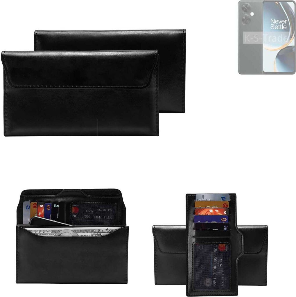 K-S-Trade Handy Hülle kompatibel mit OnePlus Nord CE 3 Lite Schutz Hülle Tasche Schutz Case Handytasche Kunstleder schwarz, 1x
