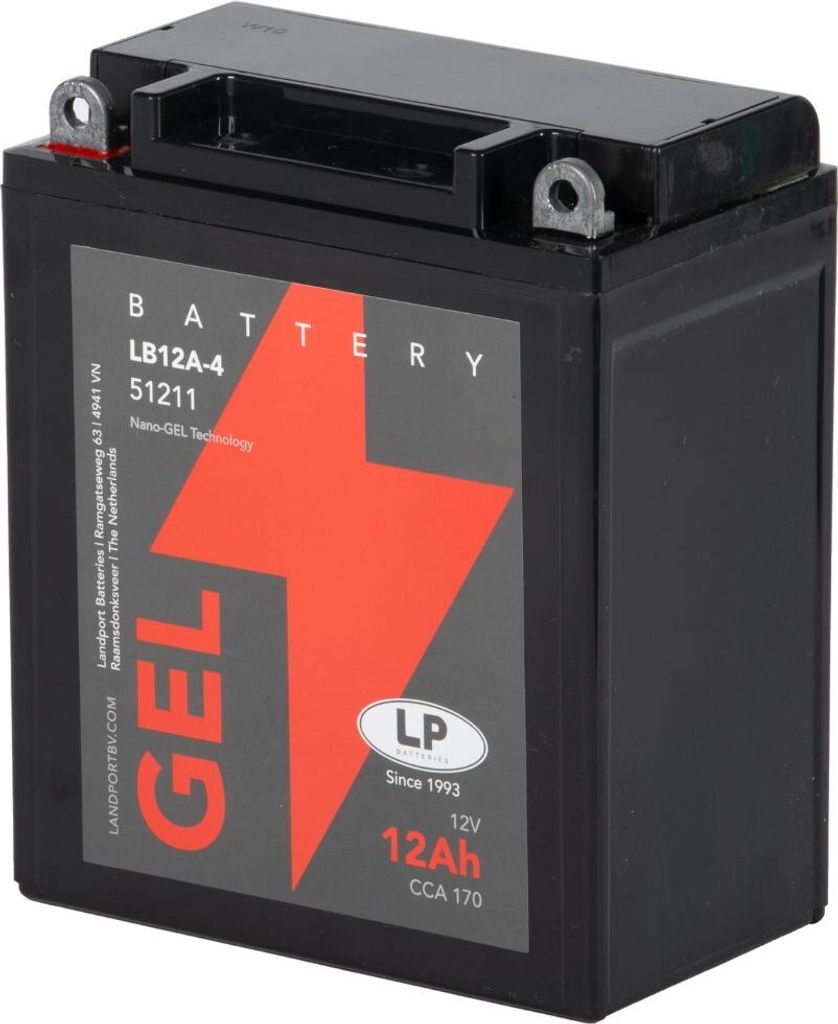 YB12A-A Motorradbatterie LANDPORT LB12A-4 GEL 12Ah 12V Produktbild 