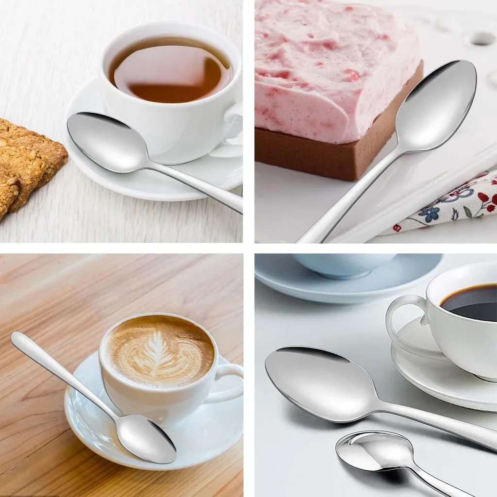 10 pezzi Set di cucchiaini da caffè in acciaio inossidabile, manico