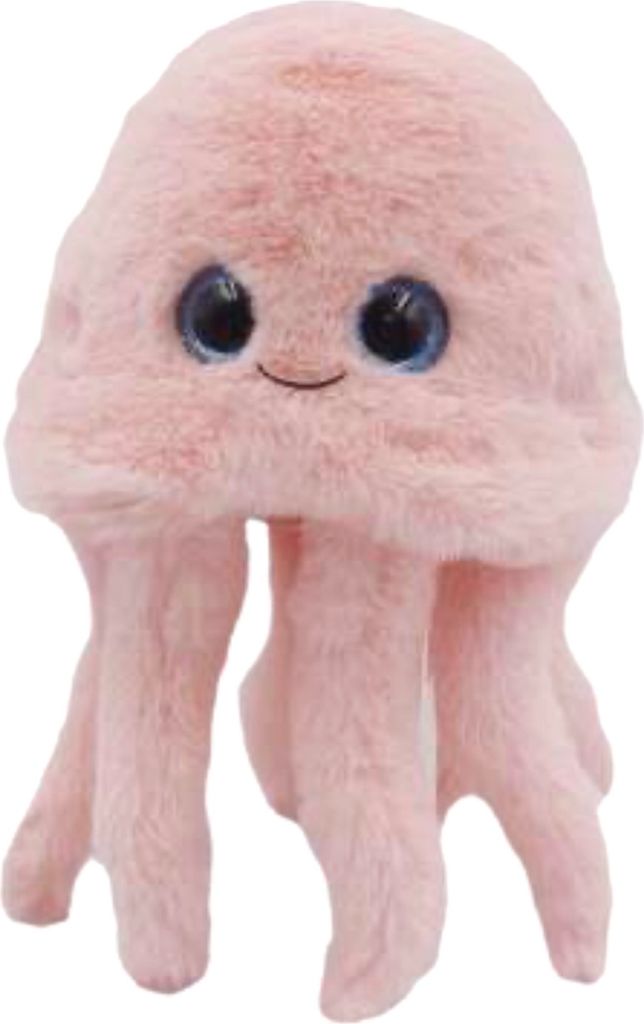 A pink plush jellyfish toy.