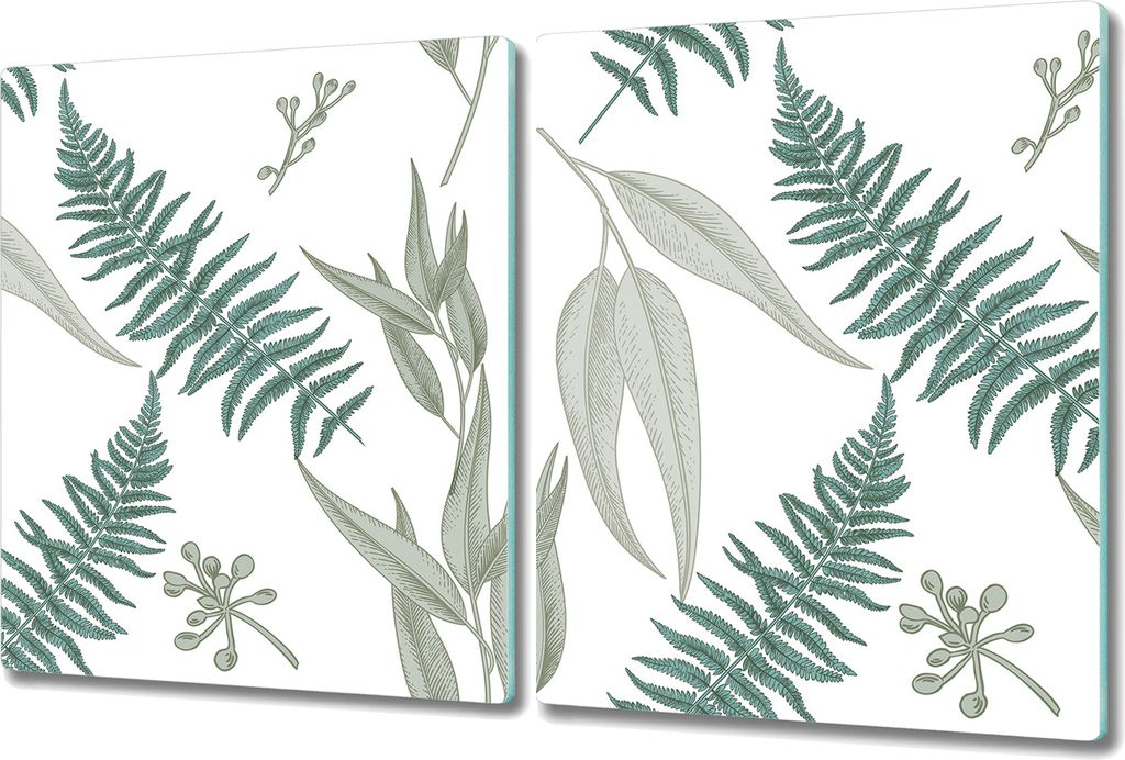 Glas Schneidebrett Herdabdeckplatten Schneideplatten - 2x 40x52 cm - Flamingo