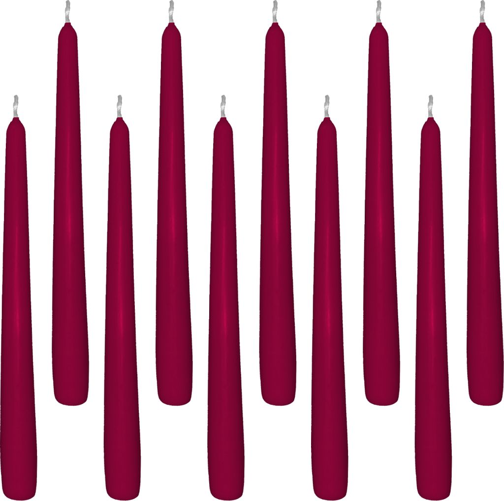10 Spitzkerzen bordeaux 23,5 x 245 mm Produktbild 