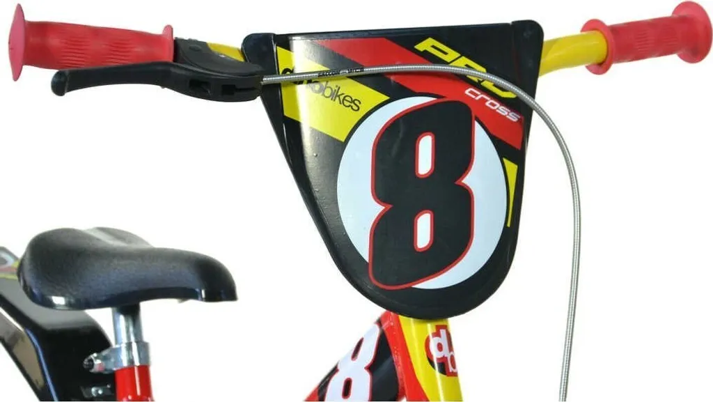 Vélo 12 pouces garçon Dino Pro Cross Rouge/Noir avec roues stabilisatrices - 19
