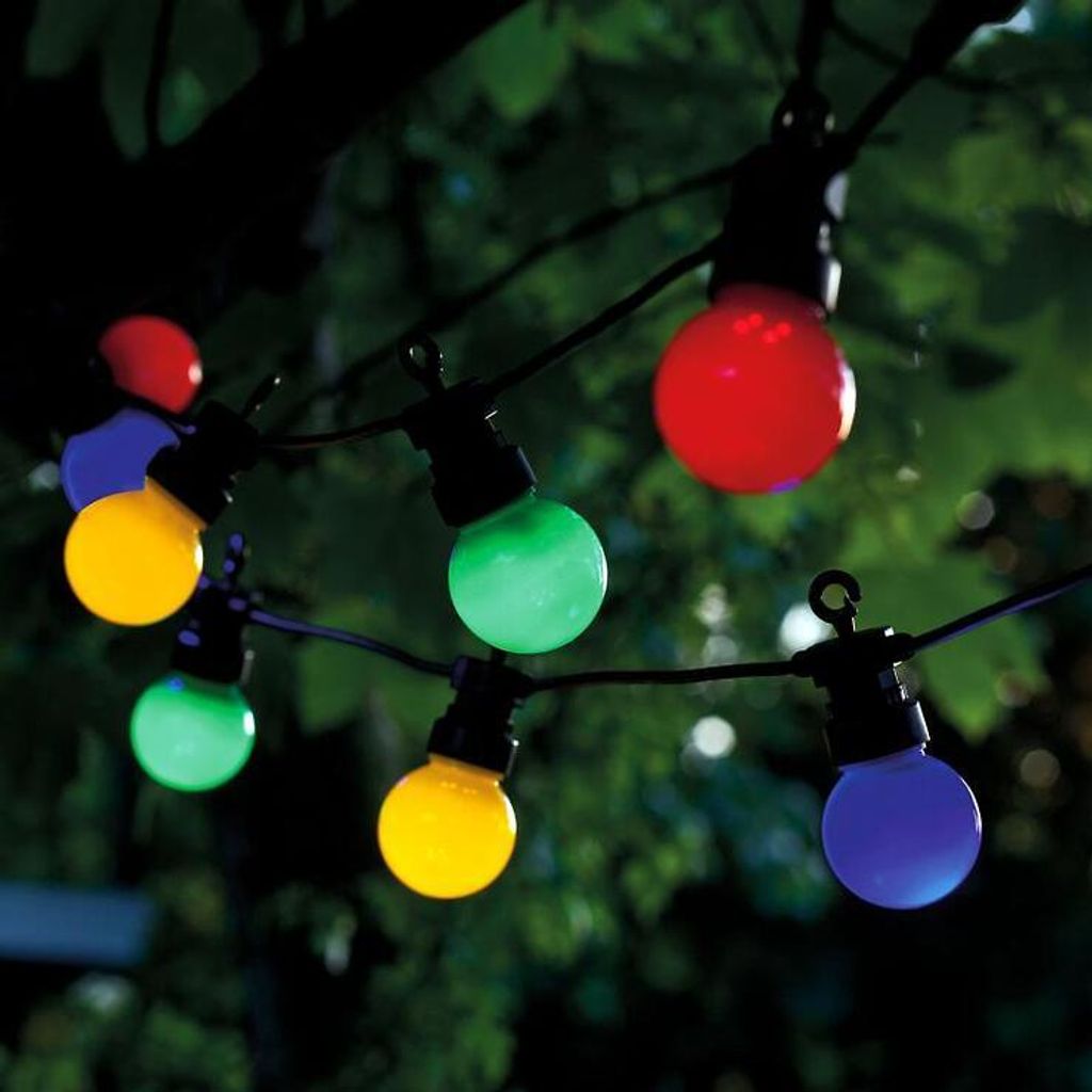 Sirius LED-Biergartenlichterkette Lucas Erweiterung 10 LED bunt außen 3 m schwarz