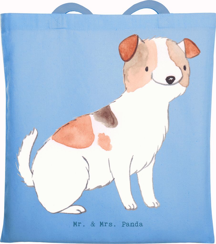 Mr. & Mrs. Panda Shopping Tasche Jack Russel Terrier Lebensretter - Sky Blue - Geschenk, Jutebeutel, Tote Bag, Beutel, festival, totebag