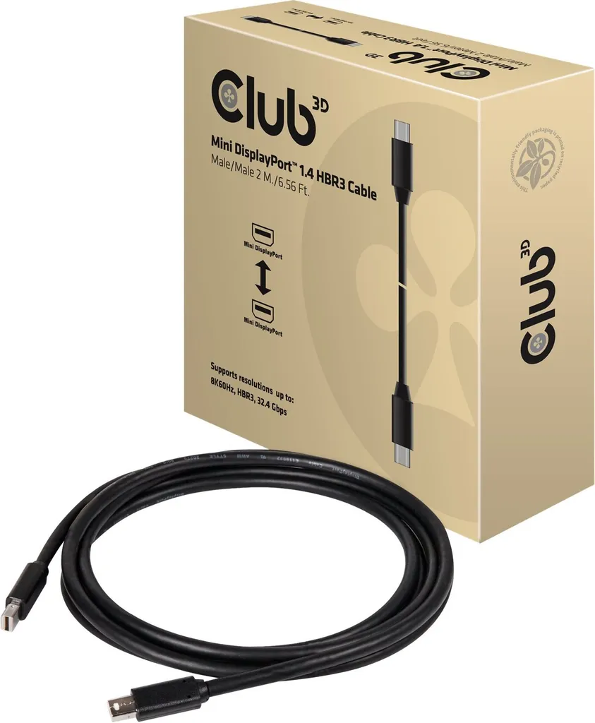 Cavo Club3D Mini DisplayPort 1.4 HBR3 8K60Hz 2m | Massime Performance