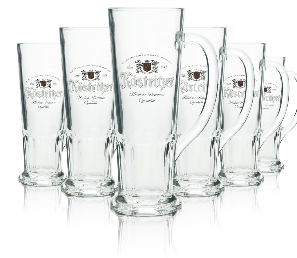 6x Köstritzer Bier Glas Bierseidel Krug 0,3l Gläser Produktbild 