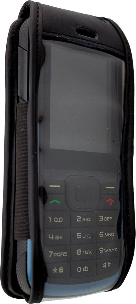 caseroxx Ledertasche mit Gürtelclip kompatibel mit Orange Hapi 50 aus Echtleder, Tasche mit Gürtelclip und Sichtfenster