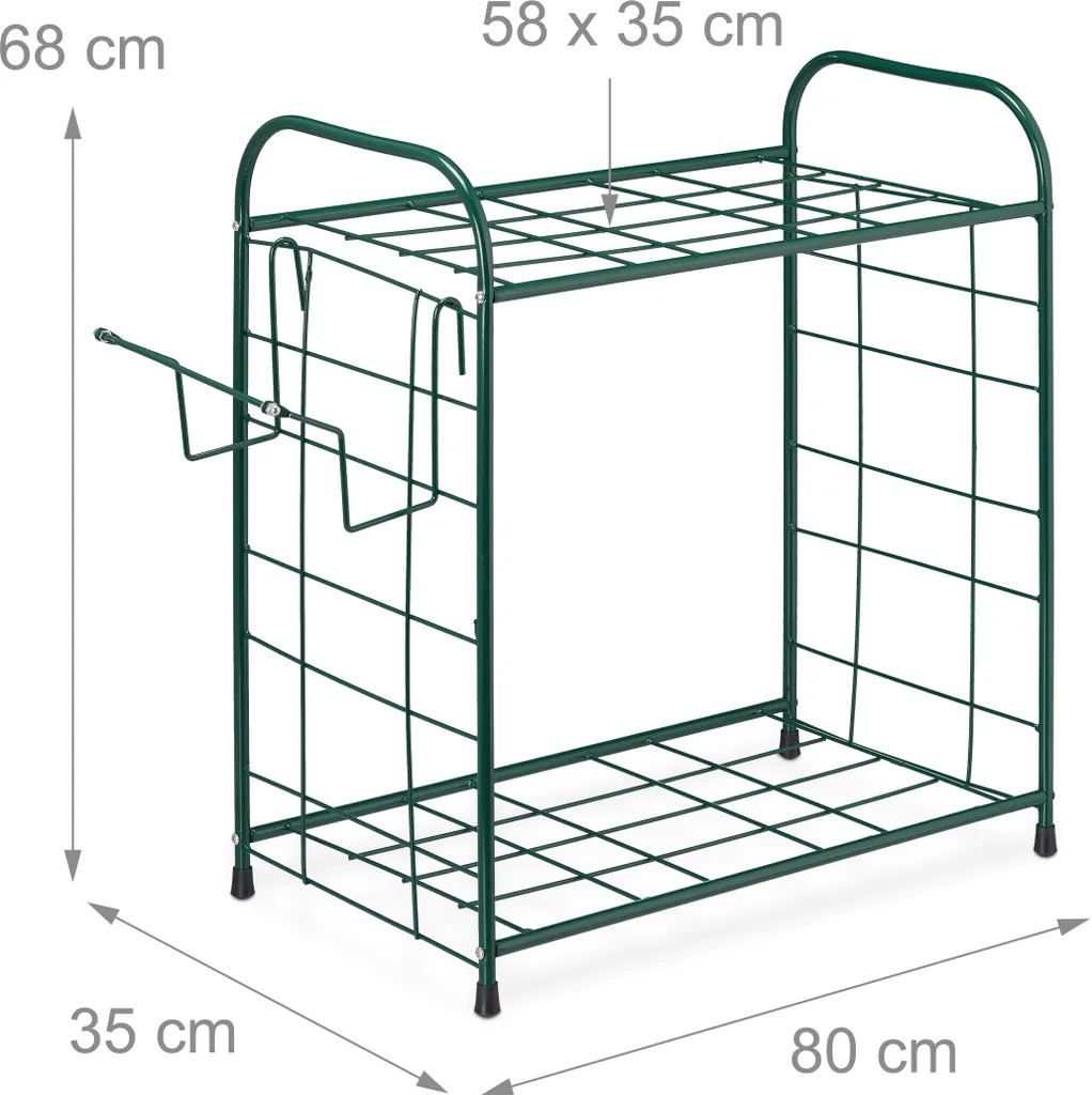 Relaxdays Support d'outils de jardin vertical mural en acier robuste - 4