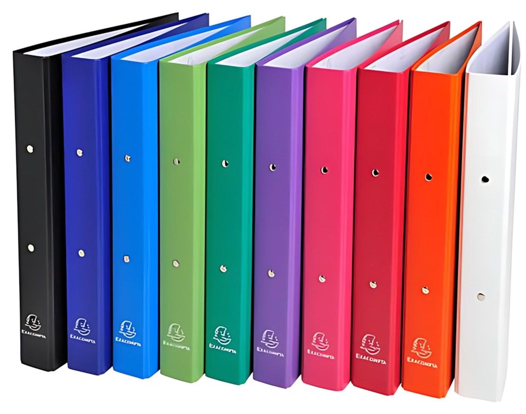 Exacompta - Ringordner farblich sortiert: weiß, orange, rot, rosa, lila, grün, hellgrün, blau, dunkel