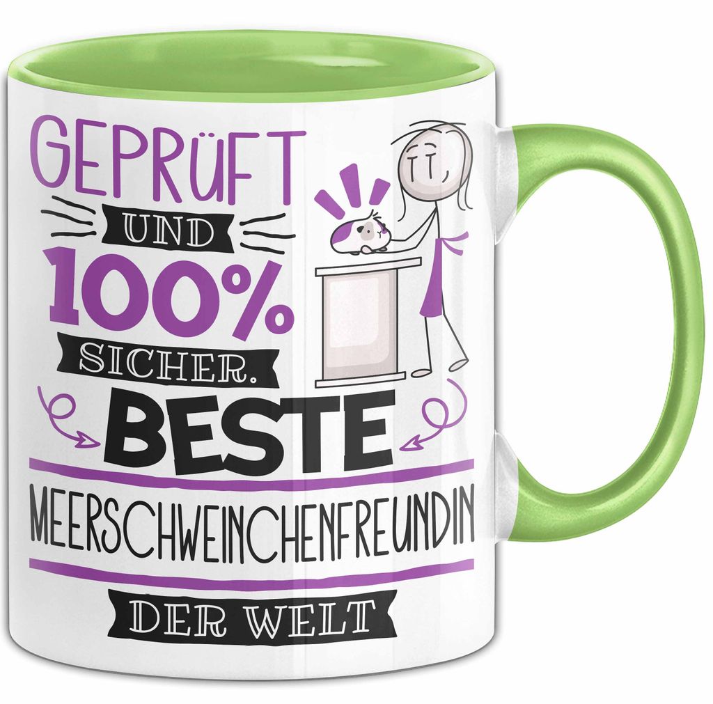 Beste Meerschweinchenfreundin Der Welt Tasse Geschenk für Eine Meerschweinchenfreundin Und Sicher Geschenkidee Geburtstag Weihnachten (Grün)