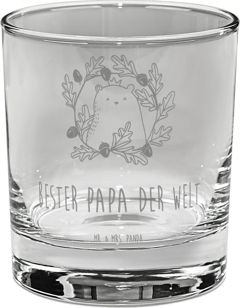 Mr. & Mrs. Panda gravur glas Bär König - Transparent - Geschenk, Daddy, Tumbler, Vater, Teddybär, für Gin, Vatertag, Trinkglas, Ginglas, Papa, ...