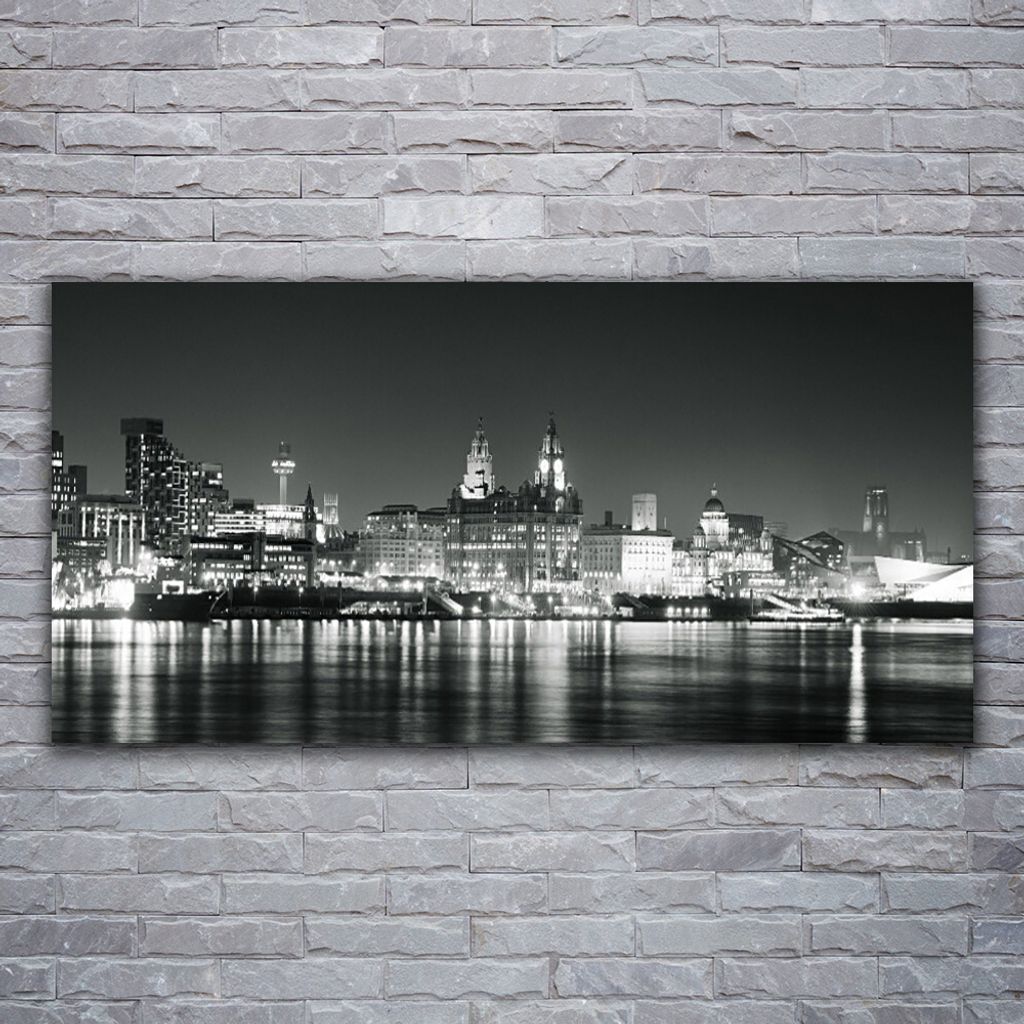 Glasbilder 120x60 Wandbild Druck auf Glas Stadt Wasser Gebäude