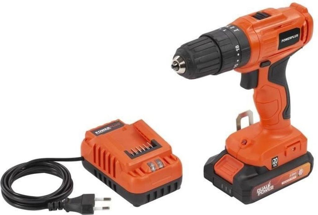 Powerplus 3-in-1 20V Akku-Schlagbohrmaschine mit Akku und Ladegerät