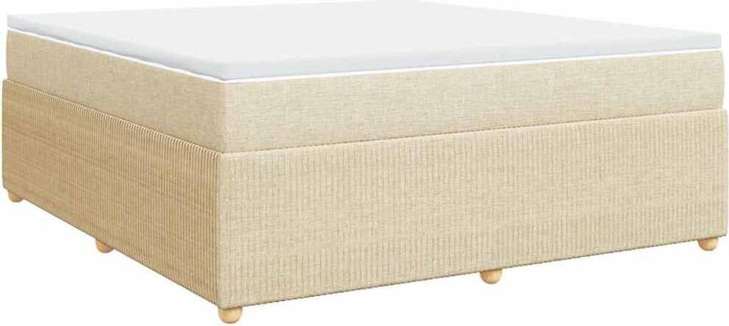 vidaXL Boxspringbett mit Matratze Creme 180x200 cm Stoff
