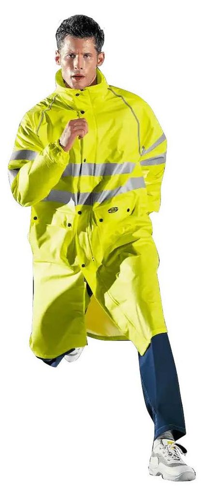 Sir Safety Glamour Long Warnschutz-Regenmantel Herren wasserdicht mit Kapuze, XL, Warnorange
