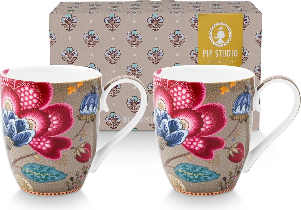 PIP STUDIO Blooming Tales Fantasy Khaki Henkelbecher XL Produktbild 
