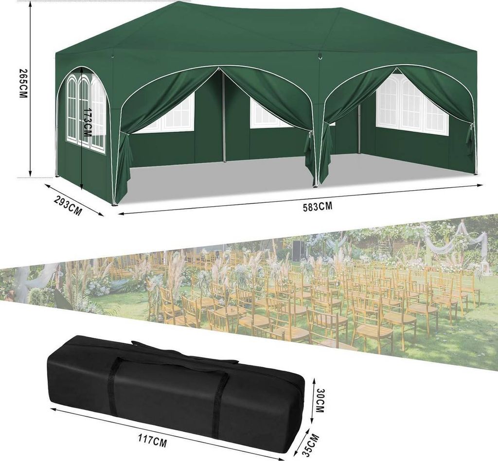 Pavilón WOLTU, s bočnými stenami, vodoodpudivá UV ochrana, Obrázok produktu 3