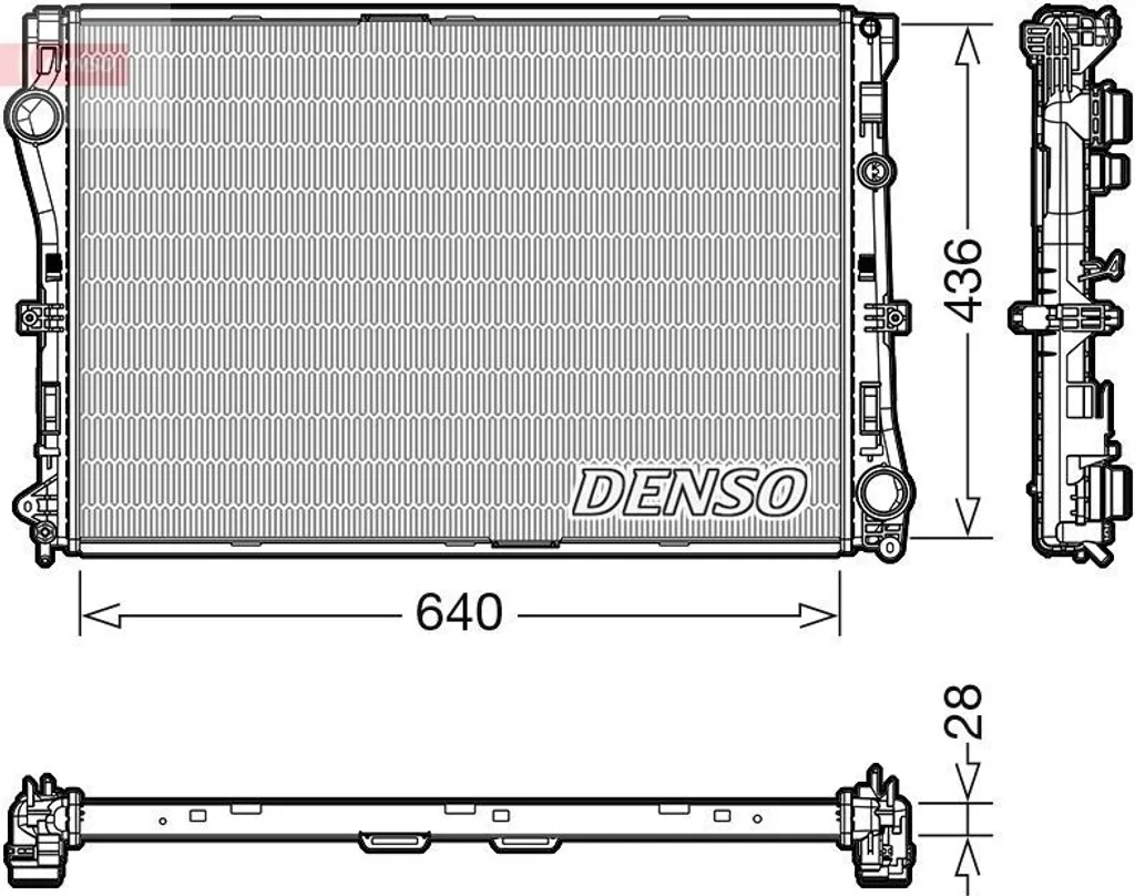 Radiateur DENSO 995002103 en aluminium pour Mercedes GLC et Classe C