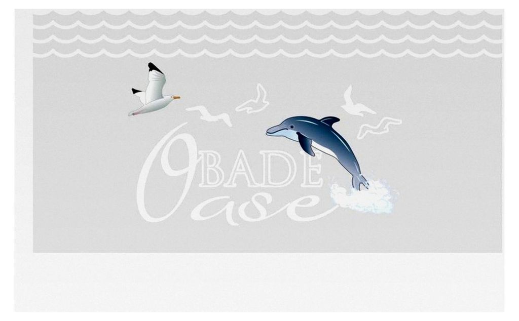 Fensterfolie Bad Sichtschutz Delfin - maritim für Badezimmer - für Dusche & Fenster - 80x57cm / Silbergrau