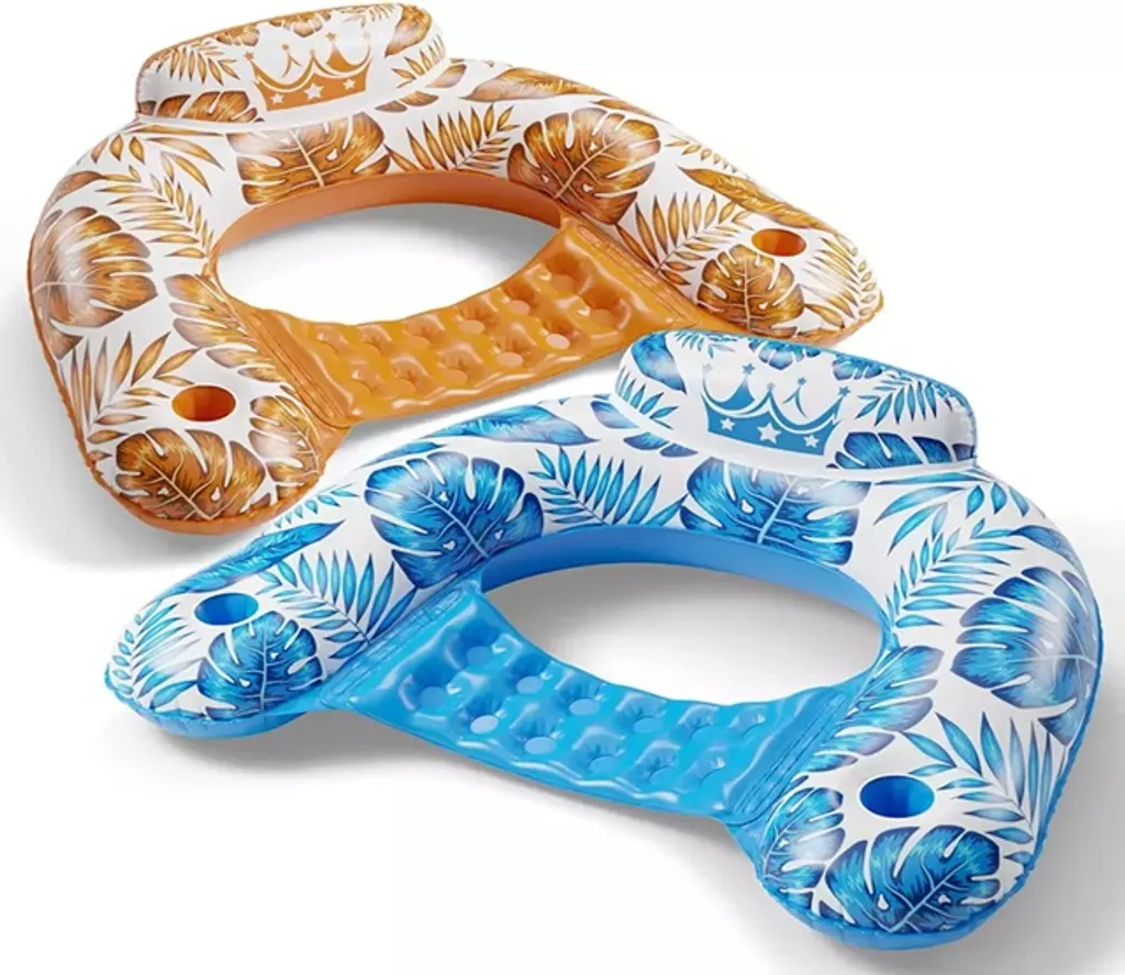 Hamac de piscine bleu d'eau, chaise longue flottante ergonomique