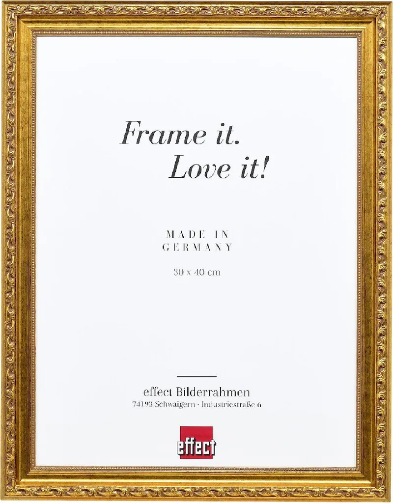 Cornice Barocca Oro Antico 13x13 cm - Profilo 37 con Vetro Antiriflesso - 1